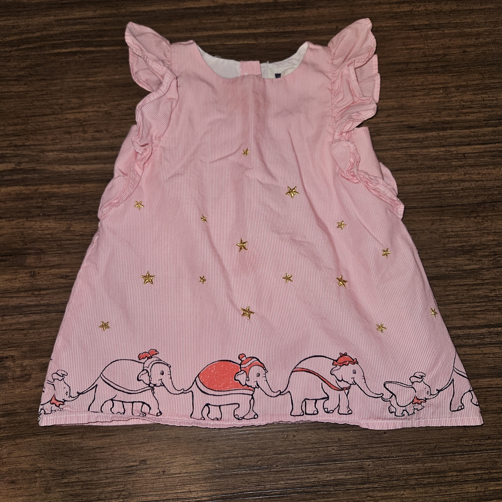 Disney Pink Dress with Elephants and Stars